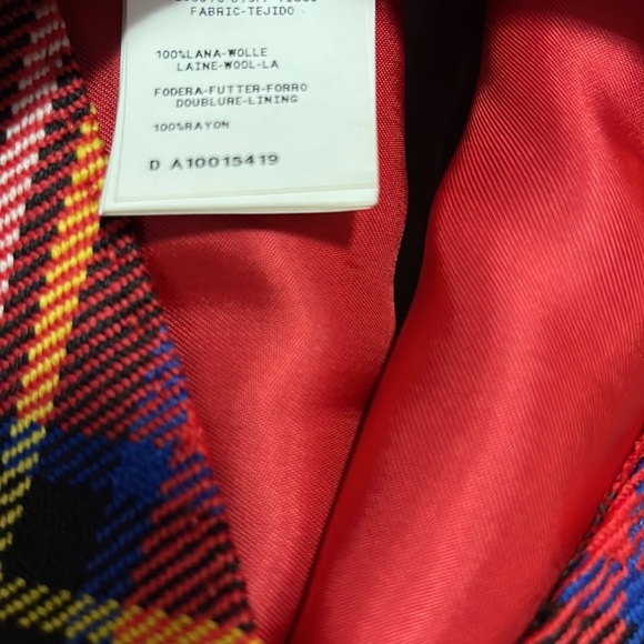 Moschino Red Tartan Plaid Wool Vest - Picture 12 of 12
